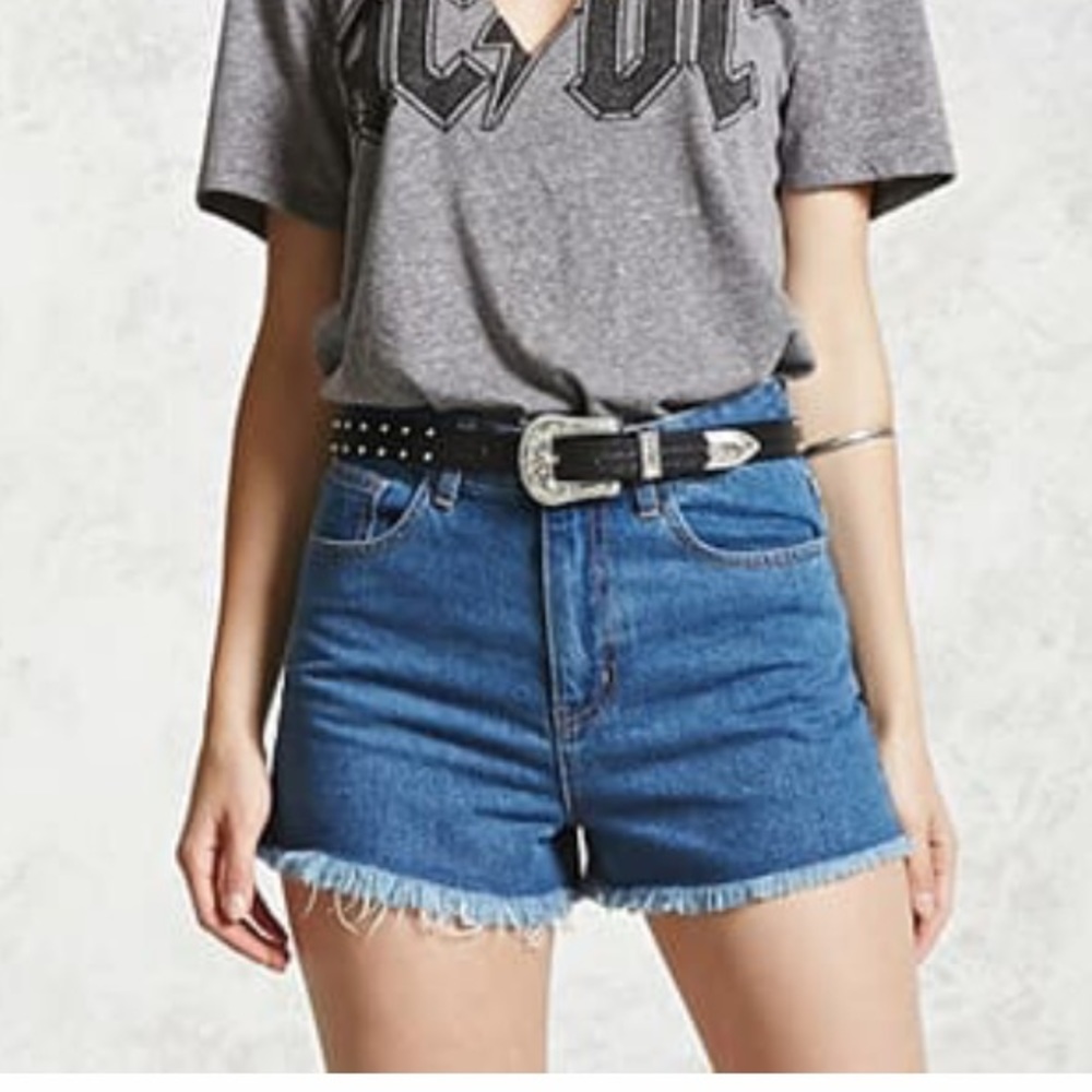 nwt forever 21 womens 28 high waisted denim shorts